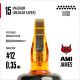  CAM x AMI JAMES(艾米·詹姆斯) 標準針平直式雙分卡針 - 12號（0.35毫米)每盒20支卡針