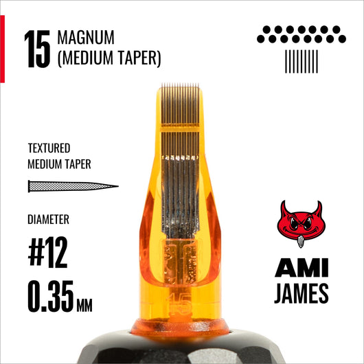  CAM x AMI JAMES(艾米·詹姆斯) 標準針平直式雙分卡針 - 12號（0.35毫米)每盒20支卡針