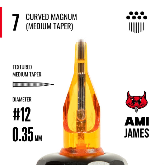  CAM x AMI JAMES(艾米·詹姆斯) 標準針弧式雙分卡針 - 12號（0.35毫米)每盒20支卡針
