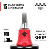 Legend舒適型微針弧式雙分卡針 - 10號（0.30毫米)每盒20支卡針